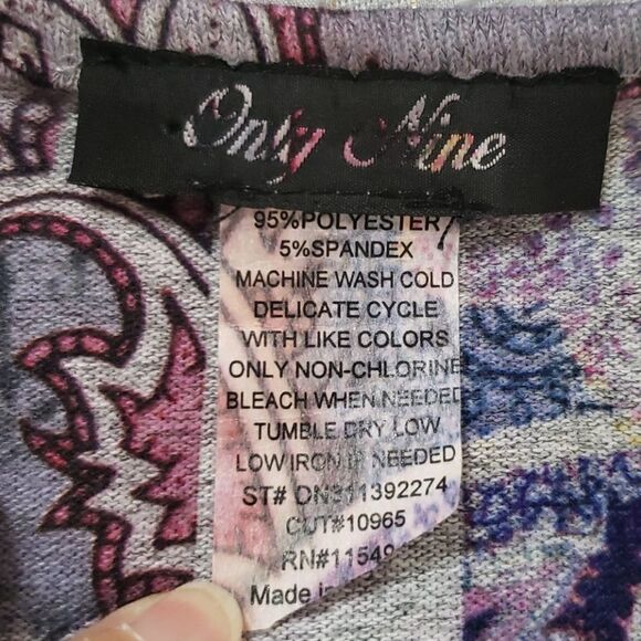 Ladie's top W/fringe, purple Paisley. Medium. Western rodeo. - Picture 7 of 7